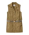 Miu Miu Garment-dyed Cotton Satin Dress In Brown