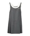 Miu Miu Logo Wool Grisaille Minidress In Gray
