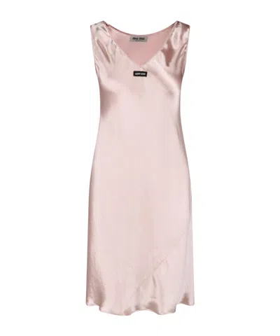 Miu Miu Sleeveless Dress In Pink