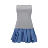 Miu Miu Sleeveless Mini Dress In Gray