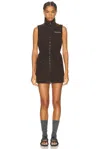Miu Miu Sleeveless Mini Dress In Brown