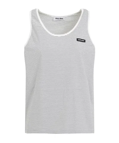 MIU MIU STRIPED TANK TOP