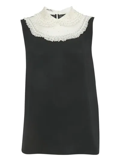 Pre-owned Miu Miu Sleeveless Top In Black