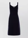 Miu Miu Sleeveless V-neck Fitted Mini Dress In Black