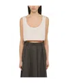 Miu Miu Logo Embroidered Cropped Tank Top