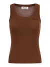Miu Miu Sleeveless Vest In Brown