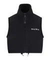 Miu Miu Zip-up Fleece Waistcoat In Black