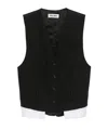Miu Miu Pinstriped Waistcoat In Black