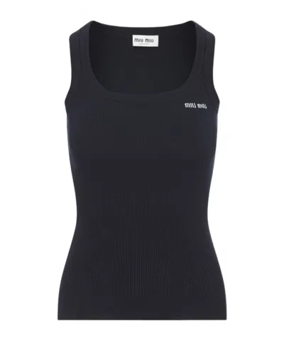 Miu Miu Sleeveless Vest In Blue