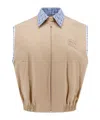 Miu Miu Sleeveless Vest In Gray