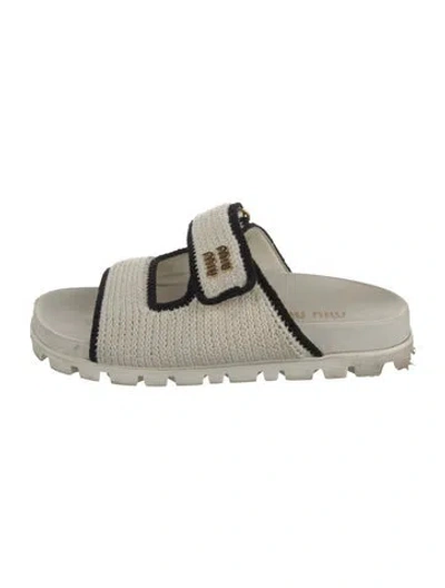 Pre-owned Miu Miu Slides In White