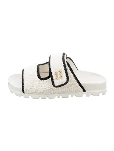 Pre-owned Miu Miu Slides In White