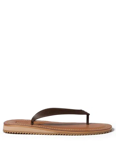 Miu Miu Slightly Padded Thong Sandals In Brown
