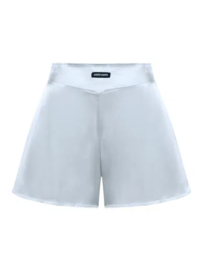 Miu Miu Slik Shorts In Blue