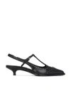 Miu Miu Leather Slingback Pumps In Nero & Ivory