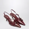 Miu Miu Slingback Deep Purple In Patent Leather With Buckles In Burgundy