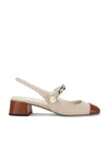 Miu Miu Slingback Heel In Naturale & Brandy