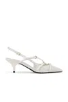 Miu Miu Pointed High-heeled Sandals In Bianco