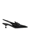 Miu Miu Forma Slingback Kitten-heel Penny Loafers In Black