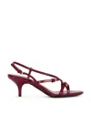 Miu Miu Vernice Strappy Leather Slingback Sandals In Porpora