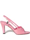 Miu Miu Ayer Snake Slingback Sandals In Pink