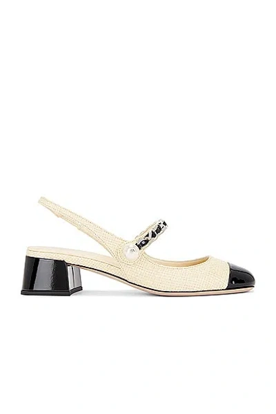 Miu Miu Slingback Pump In Naturale & Nero