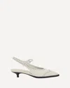 Miu Miu Feminine Perforated Kitten Heel Pumps