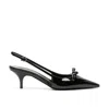 Miu Miu Patent Leather Slingback Pumps With Straps In Black