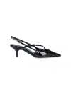Miu Miu Buckle-embellished Slingback Pumps In Black