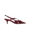 Miu Miu Patent Leather Slingbacks With Buckles In Red