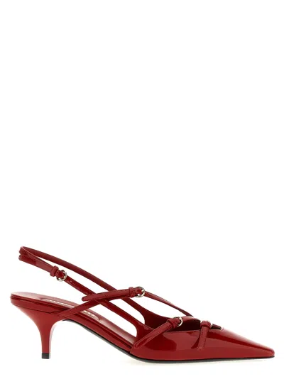 Miu Miu Slingback Straps Pumps Red In Multi