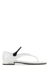 Miu Miu White Leather Sandals