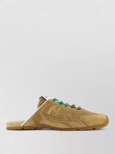 Miu Miu Slippers Suede Finish Perforated Design Detail In Brown