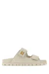 Miu Miu Nappa Leather Slippers Flat Sole In White