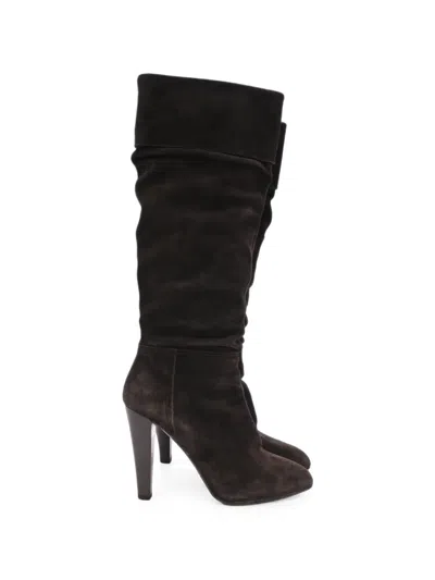 Pre-owned Miu Miu Slouchy Knee-high Boots In Brown