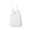 Miu Miu Slubbed Poplin And Eyelet Lace Mini-dress In White