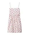 Miu Miu Button-detailed Floral Cotton-linen Midi Dress In Multi