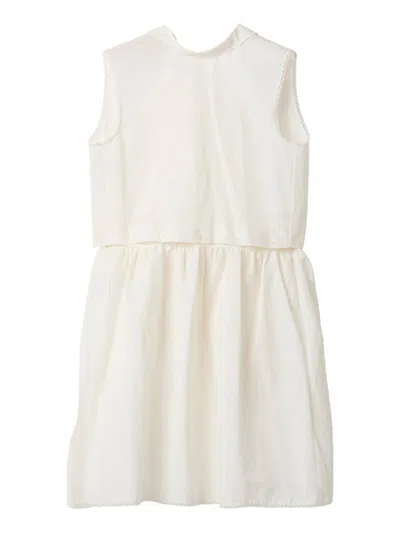Miu Miu Miumiu Women Slubbed Poplin Dress In White