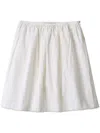 Miu Miu Cotton-linen Midi Skirt In White
