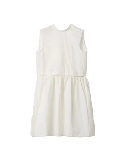 Miu Miu Miumiu Women Slubbed Poplin Dress In White