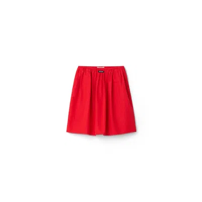 Miu Miu Slubbed Poplin Skirt In Red