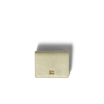 Miu Miu Small Ayers Leather Wallet In Green