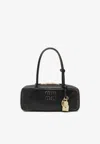Miu Miu Small Beau Vintage-effect Leather Shoulder Bag In Brown