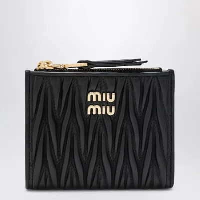 Miu Miu Small Black Matelassé Nappa Wallet