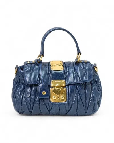 Miu Miu Small Blue Embossed Trunk