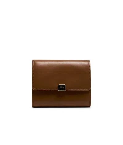 Miu Miu Small Flip Wallet In Brown