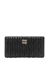 Miu Miu Matelass Wallet In Black