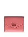 Miu Miu Small Leather Wallet In Pink