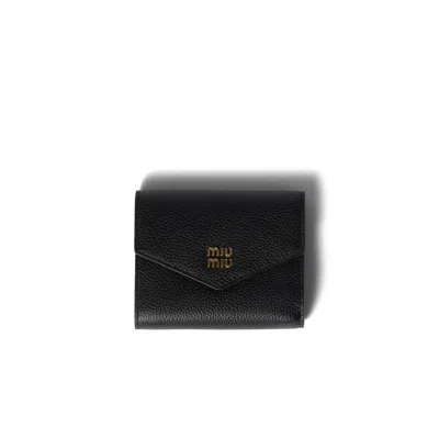 Miu Miu Small Leather Wallet In Black