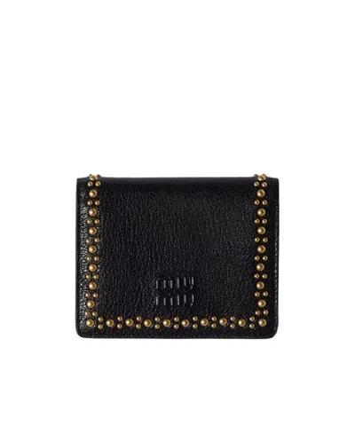 Miu Miu Small Leather Wallet In Black